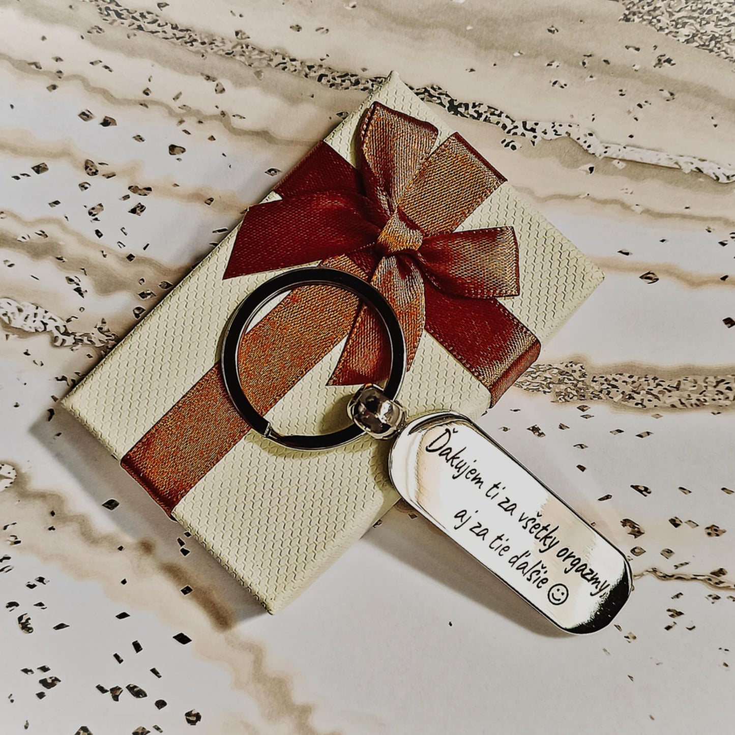 Kľúčenka P035-Ďakujem ti za všetky orgazmy. Ľúbim ťa / Milujem ťa