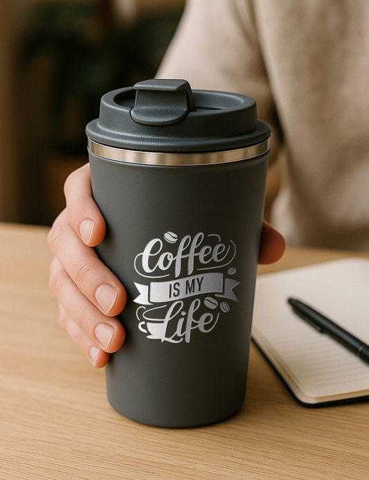 Nerezový termohrnček S012- Coffee is my life