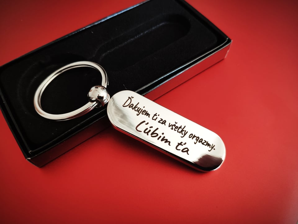 Kľúčenka P035-Ďakujem ti za všetky orgazmy. Ľúbim ťa / Milujem ťa