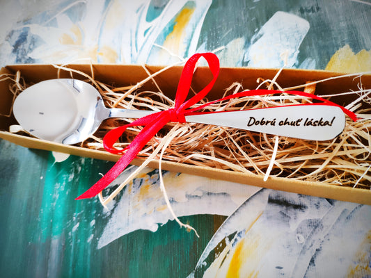 Stolová/polievková lyžička-Dobrú chuť láska