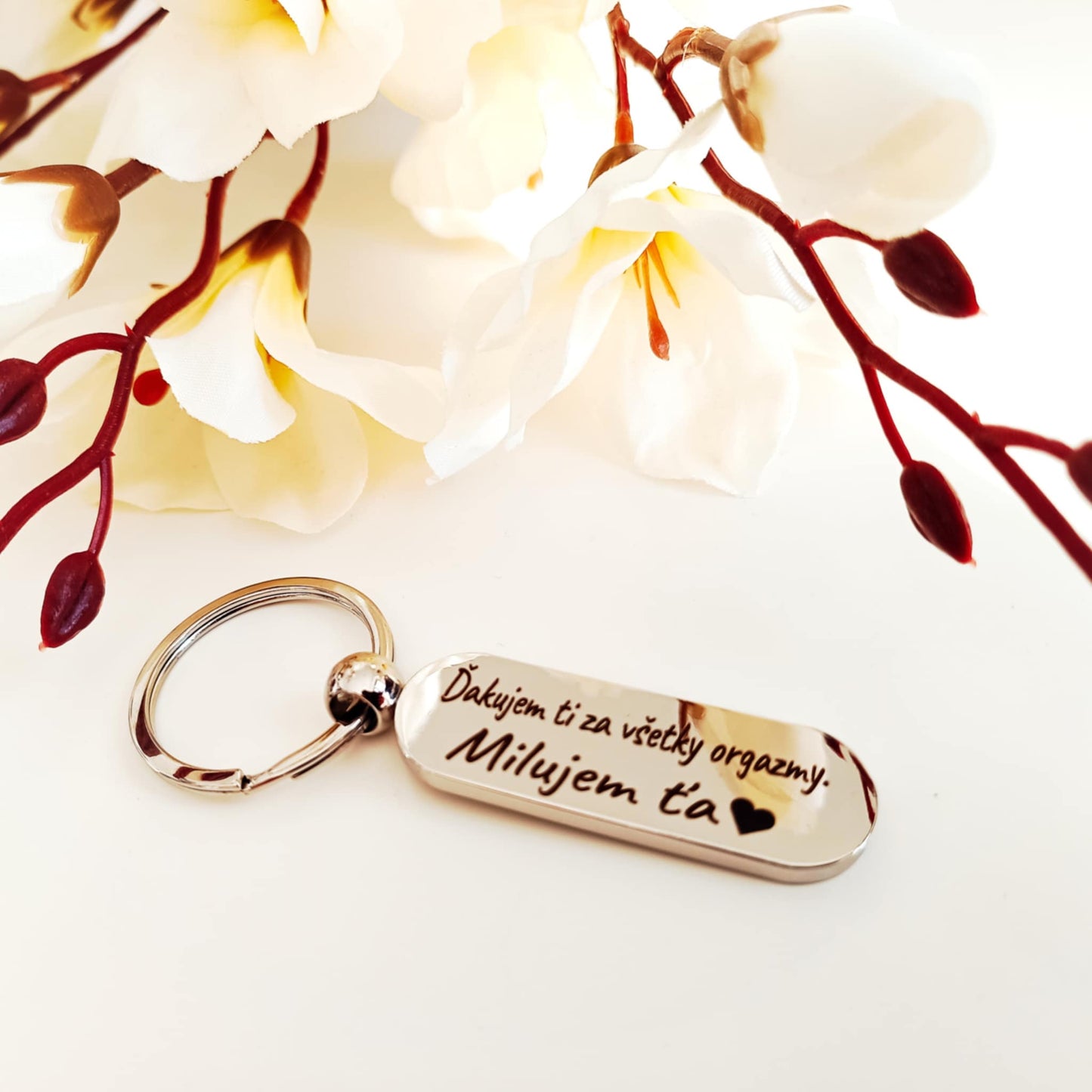 Kľúčenka P035-Ďakujem ti za všetky orgazmy. Ľúbim ťa / Milujem ťa