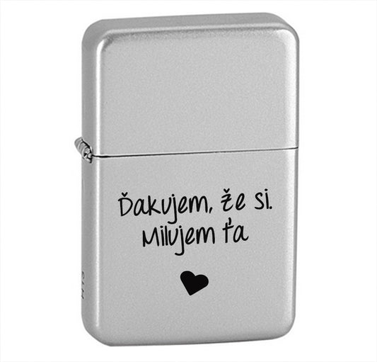 Benzínový zapaľovač ZAP041- Ľúbim ťa / Milujem ťa