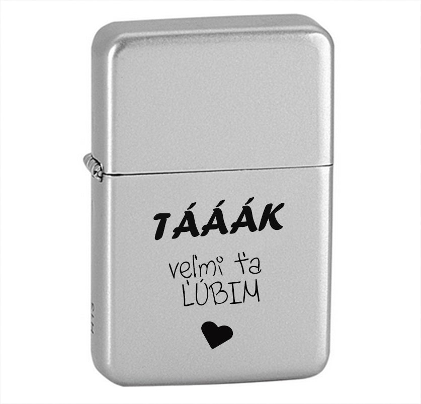 Benzínový zapaľovač ZAP041- Ľúbim ťa / Milujem ťa