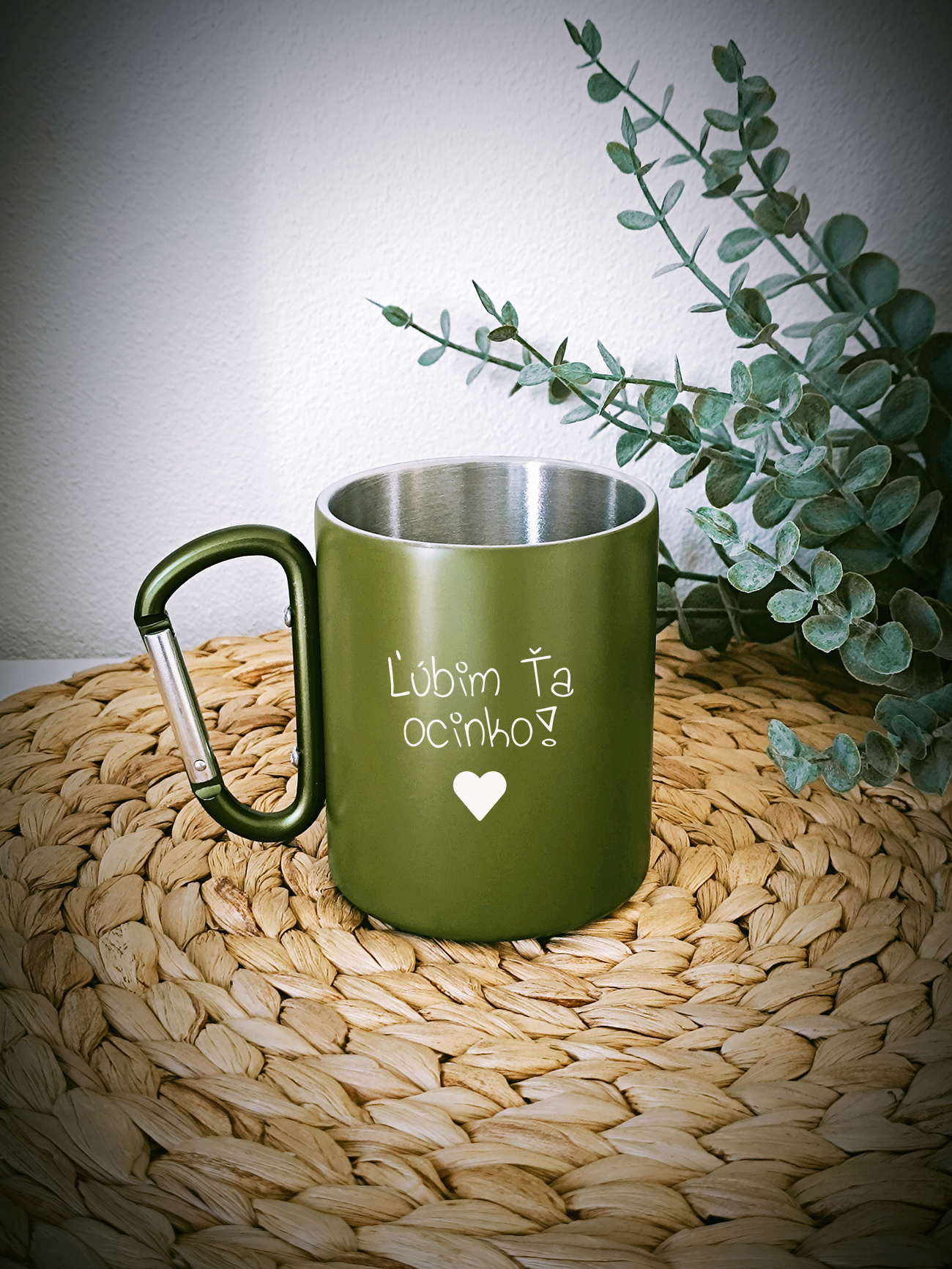 Nerezový hrnček S011-Ľúbim ťa ocinko / tatinko