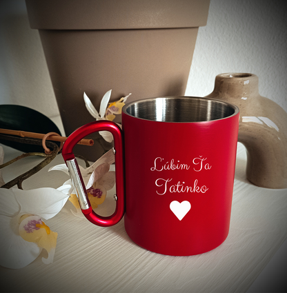 Nerezový hrnček S011-Ľúbim ťa ocinko / tatinko