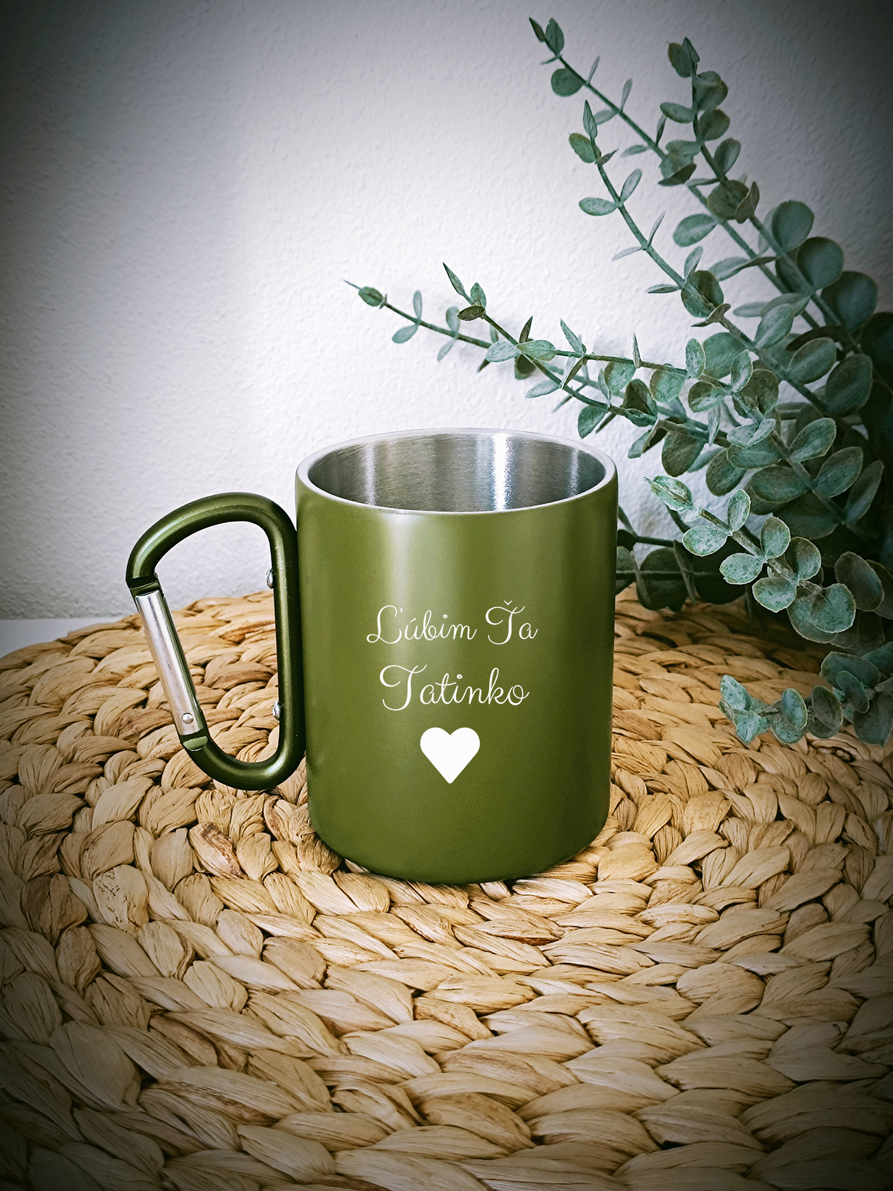 Nerezový hrnček S011-Ľúbim ťa ocinko / tatinko